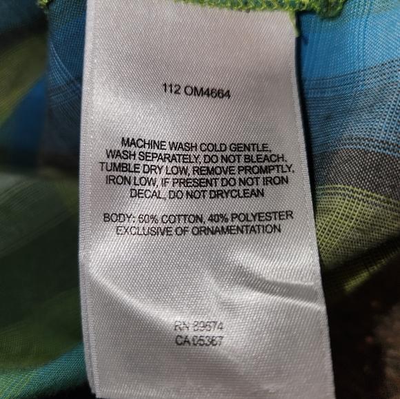 Mountain Hardwear Short Sleeve Pearl Snap Shirt Size XL Green/Blue/Brown Plaid - Picture 15 of 16